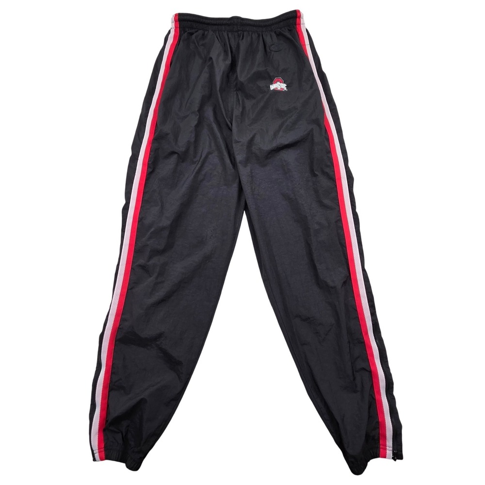 Vintage Champion Ohio State Buckeyes Black Nylon Windbreaker Track Pants Mens XL - Picture 1 of 12